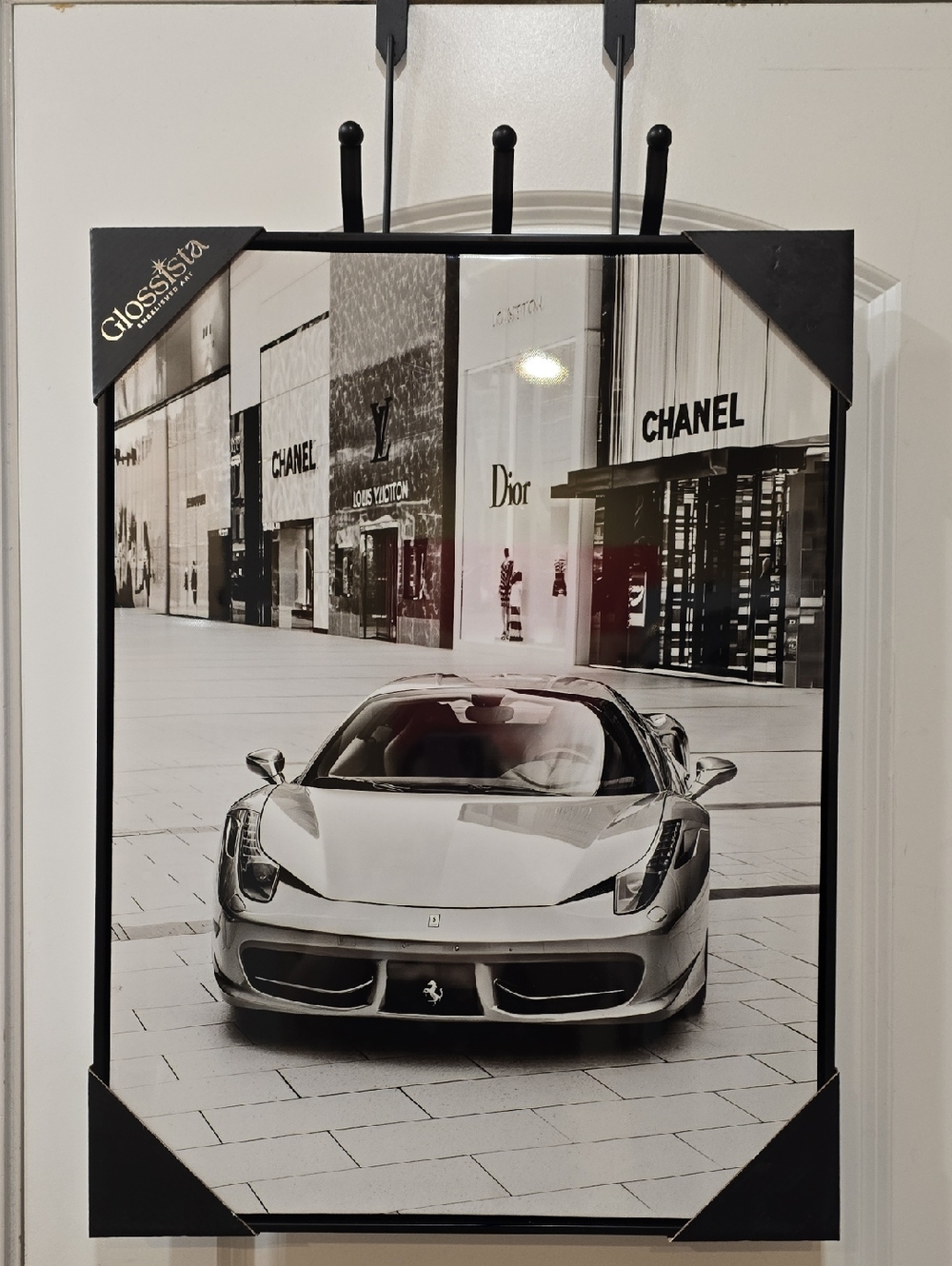 Glossista Embelished Art Luxury Haute Spots Ferrari Street Scene Framed Wall Dec - Picture 4 of 7